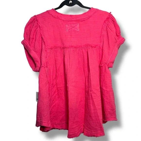 Free People We The Free Women’s Horizons Double Cloth Coral Top Size: Xsmall - Picture 2 of 5